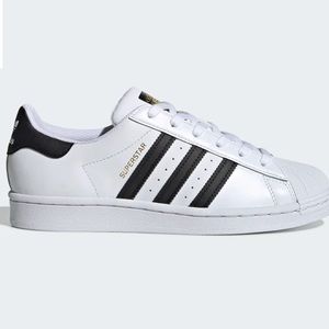 BRAND NEW ADIDAS SUPERSTARS. White womens size 9